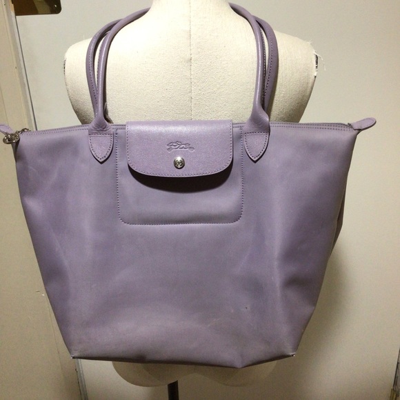 Longchamp Handbags - LONGCHAMP MODELE DEPOSE LILAC TOTE BAG BLACK NYLON